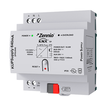 KUPSupply 640mA | KNX Universal power supply 640mA plus 29VDC auxiliary power supply
