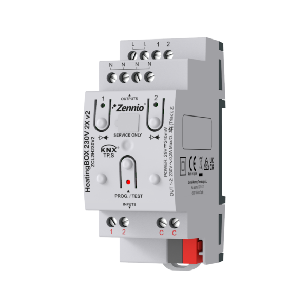 HeatingBOX 230V 2X v2 | Heating actuator for up to 2 outputs 230VAC and 2 inputs
