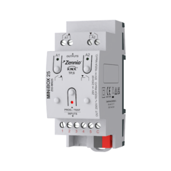 MINiBOX 25 | KNX multifunction actuator - 2 outputs 16A / 5 inputs A/D
