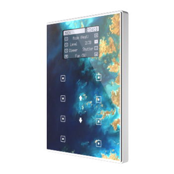 Capacitive touch panel with 8 buttons and display