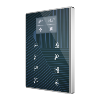 Capacitive touch panel with 8 buttons and display with thermostat