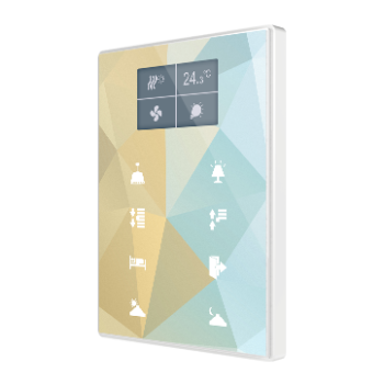 Capacitive touch panel with 8 buttons and display with thermostat - ZVI-TMDD-P