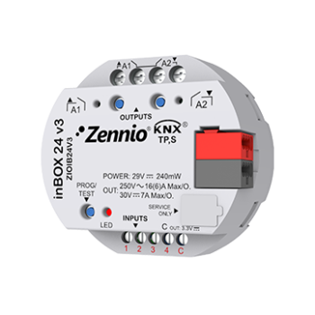 inBOX 24 v3 | KNX multifunction actuator for flush mounting - 2 outputs 16A/4 inputs A/D