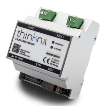 Micro Din | Server din rail 4 modules with unlimited clients / KNXnet/IP interface/router / IR Trans / Report till 20MB / Voice Control / IoT license / VAI2 (Access control 2 gates)