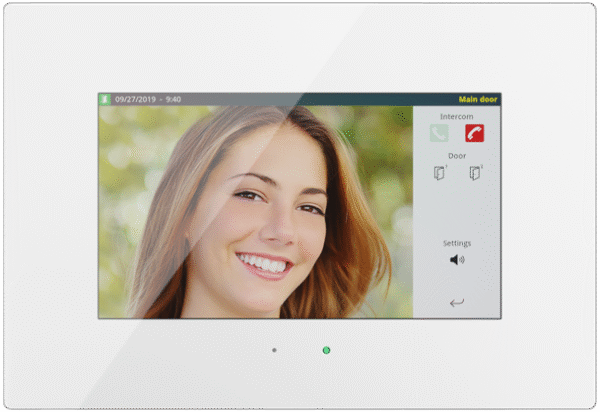 IDDERO HC3-KNX - 7” capacitive touch panel with IP connectivity and door phone function Glass White