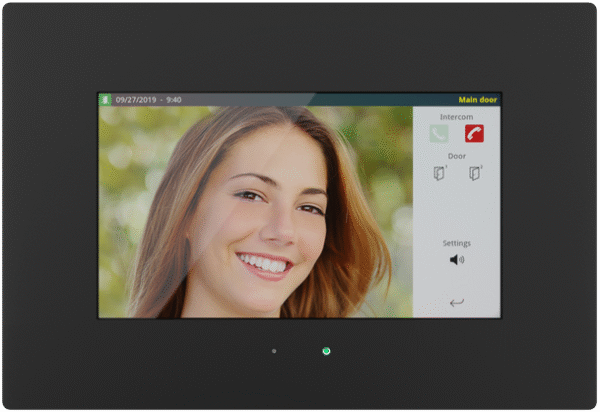 IDDERO HC3-KNX - 7” capacitive touch panel with IP connectivity and door phone function Classic Black