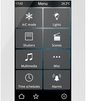 IDDERO VERSO 2 - 4.3” KNX capacitive touch panel up to 96 control functions Glass White
