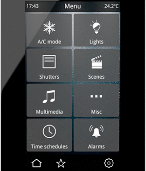 IDDERO VERSO 2 - 4.3” KNX capacitive touch panel up to 96 control functions Glass Black