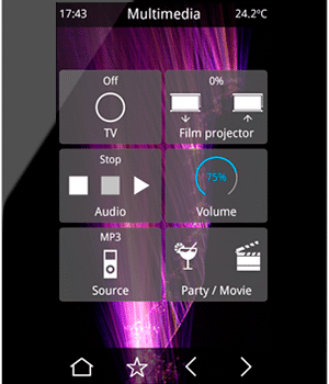 IDDERO VERSO+IP 2 - 4.3” KNX capacitive touch panel. Up to 96 control functions Glass Black